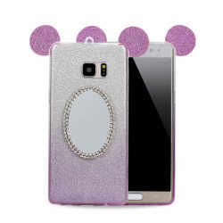 Galaxy Note FE / Note Fan Edition / Note 7 Minnie Diamond Star Mirror Case (Purple) 